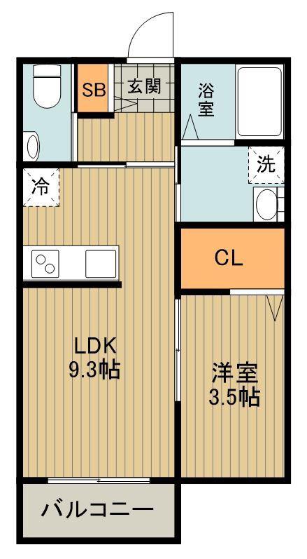 レオーネ W(1LDK/1階)の間取り写真
