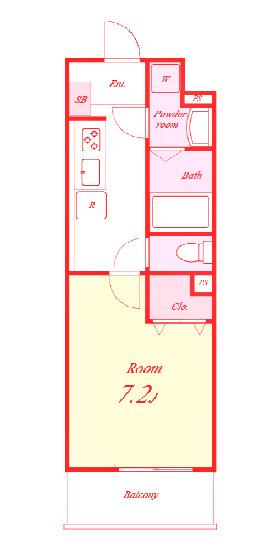 HAMY II(1K/3階)の間取り写真