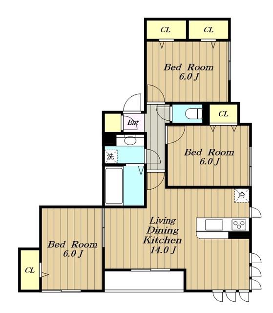 CASA FLORESTA(3LDK/2階)の間取り写真