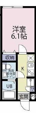 アプローズ(1K/1階)の間取り写真
