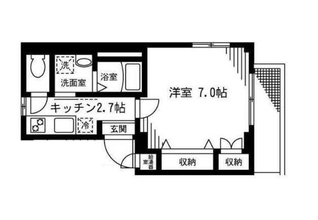 ナショナルステージ(1K/3階)の間取り写真