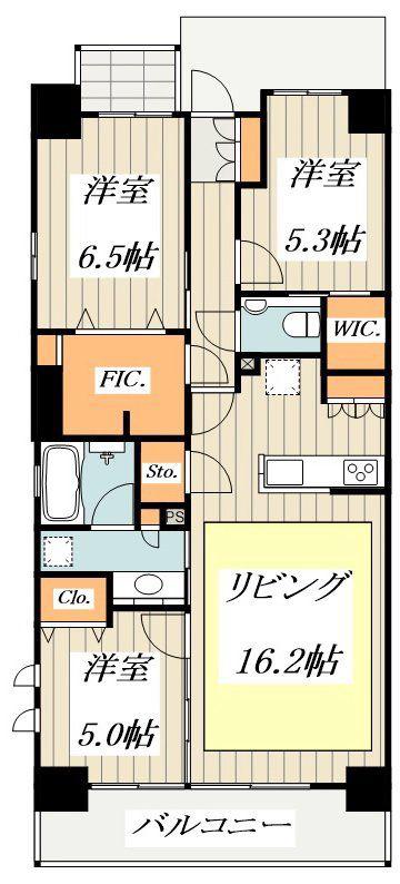 プラウドシティ豊田多摩平(3LDK/11階)の間取り写真