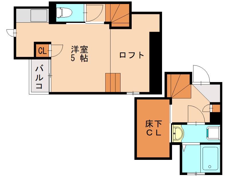 CB古賀アウリィ(1K/1階)の間取り写真