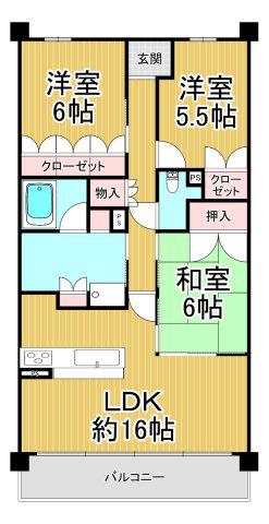 ジオ西宮北口ガーデンズ NE棟(3LDK/10階)の間取り写真