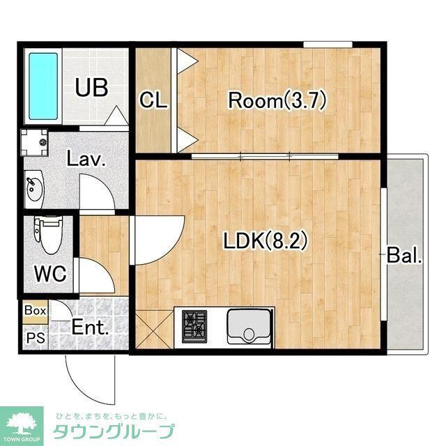 ジーメゾン東岩槻フェリシア(1LDK/2階)の間取り写真