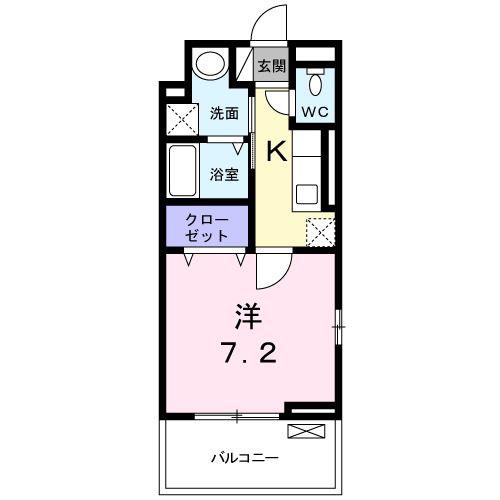 APT.くりくま(1K/3階)の間取り写真
