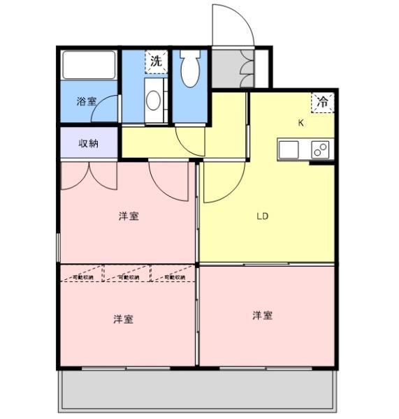 アガット(3LDK/2階)の間取り写真
