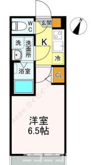 ウィンメゾン薬円台(1K/1階)の間取り写真