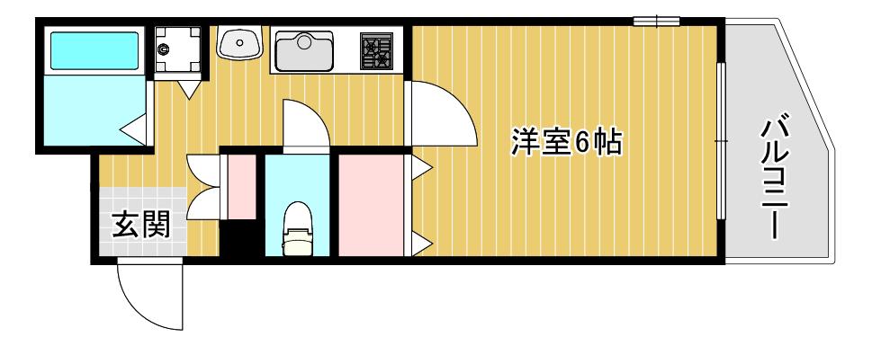 プレサンス難波リバーオアシス(1K/5階)の間取り写真