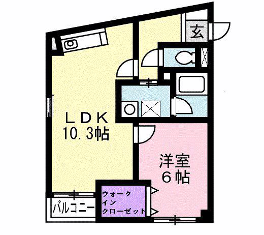 カーサセレノ(1LDK/2階)の間取り写真