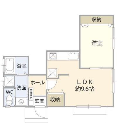 カーサ吉田(1LDK/1階)の間取り写真