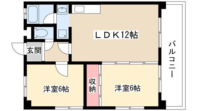 グリーン西山(2LDK/3階)の間取り写真