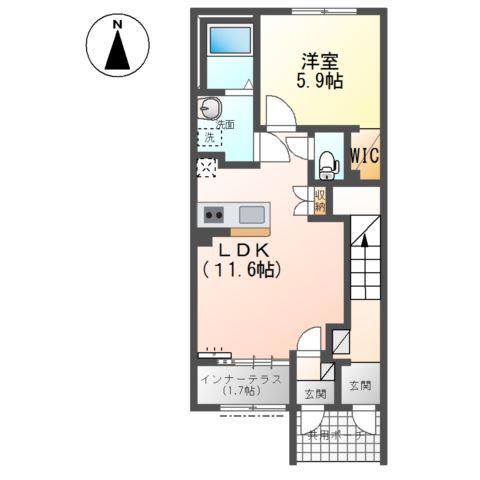 南京終7丁目アパート工事(1LDK/1階)の間取り写真