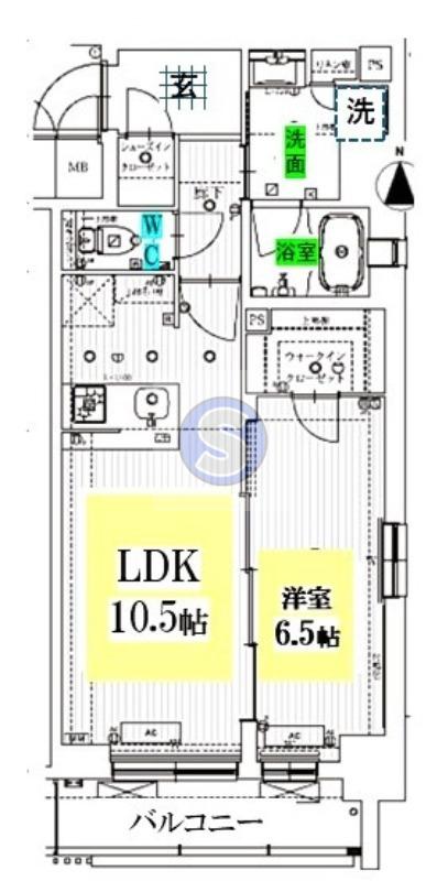 ベラジオ京都西院ウエストシティIII(1LDK/7階)の間取り写真