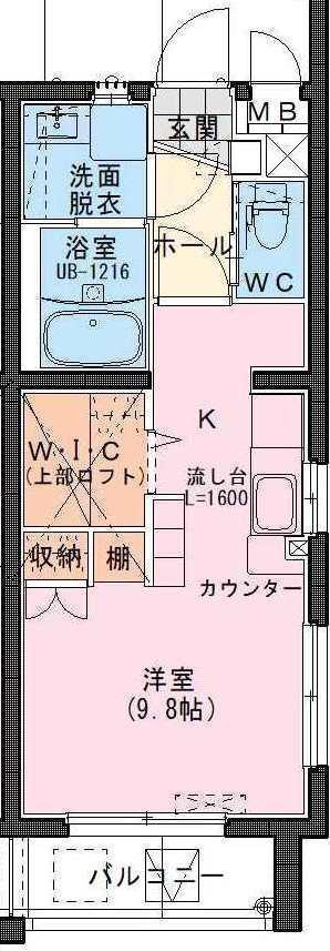 RIVIERE CHAMP 元宮(ワンルーム/2階)の間取り写真