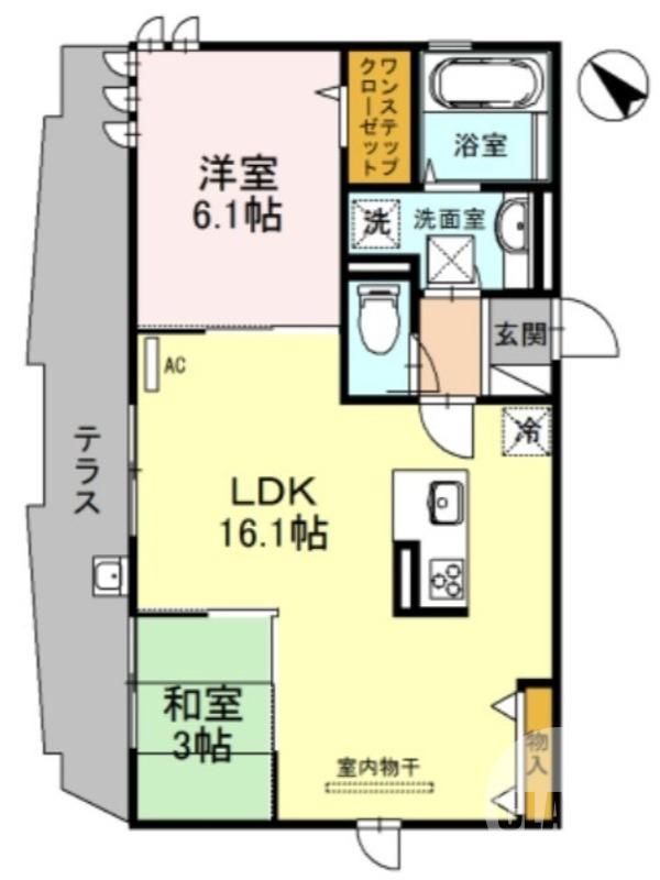 メゾンドリシェ(2LDK/1階)の間取り写真