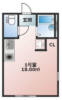 アクシスコート大和(1K/2階)の間取り写真