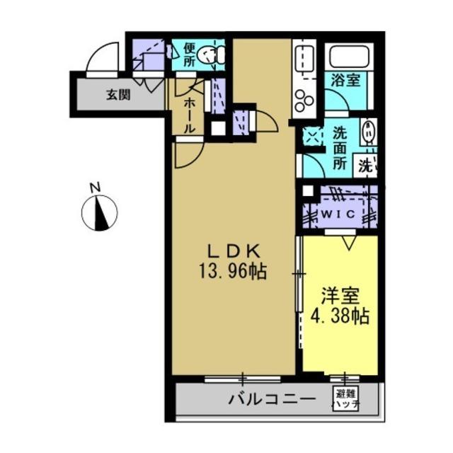 GREENAGE(1LDK/1階)の間取り写真