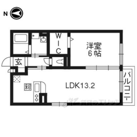 ルアンブルA(1LDK/1階)の間取り写真
