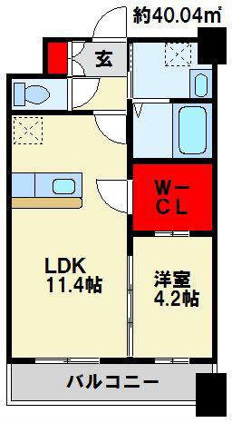 ギャラン竪町(1LDK/13階)の間取り写真