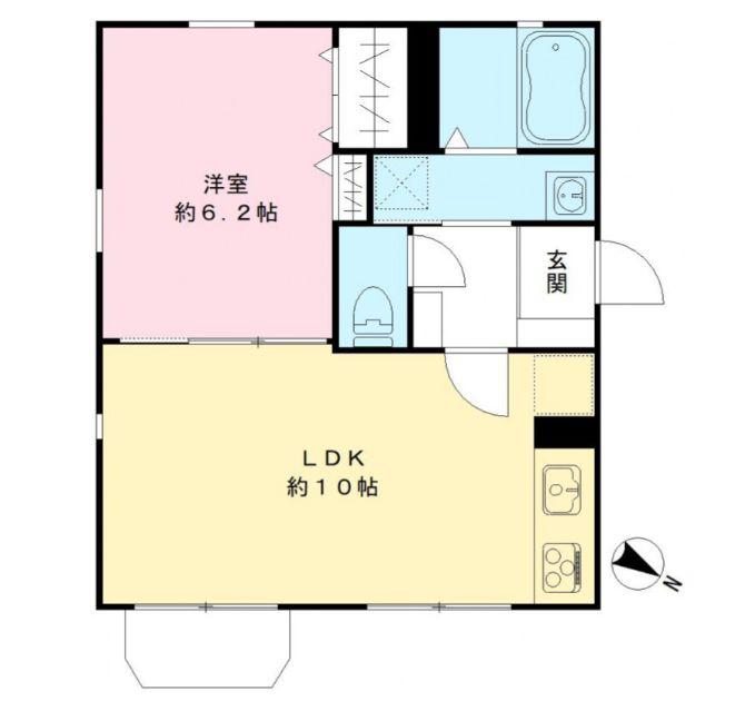 WHITE HOUSE(1LDK/1階)の間取り写真