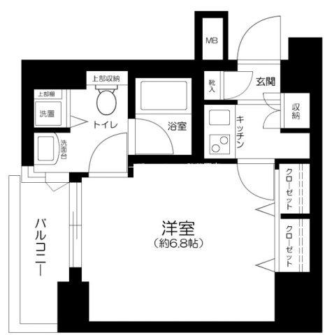 パレステュディオ日本橋東壱番館(1K/4階)の間取り写真