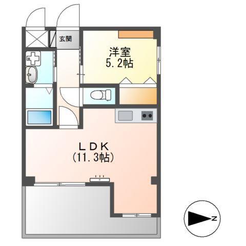 クレール神宮(1LDK/1階)の間取り写真