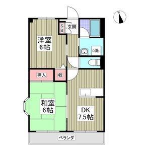 ドルチェテラス(2DK/1階)の間取り写真