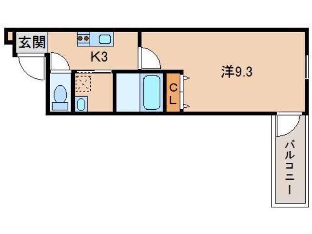 フジパレス新通II番館(1K/2階)の間取り写真