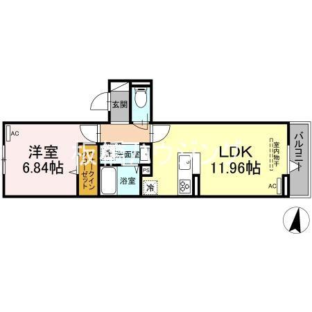 アヴァンス富士見町(1LDK/1階)の間取り写真