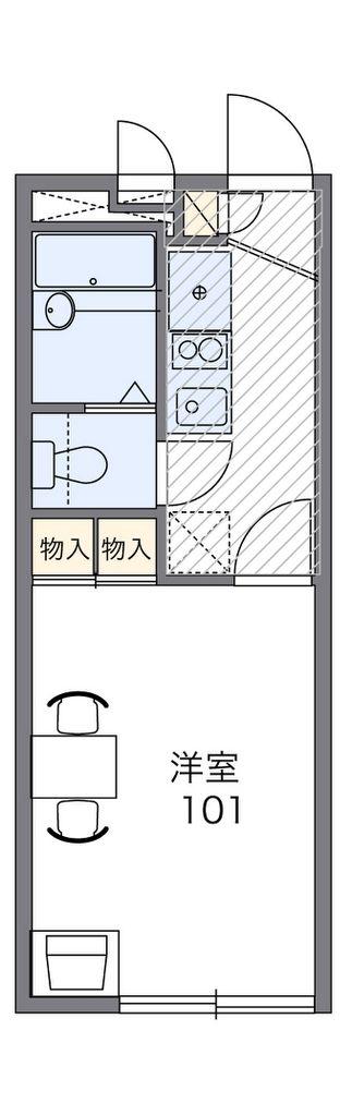 レオパレスNAKATA B(1K/2階)の間取り写真