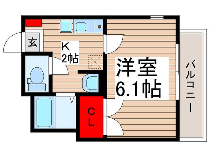 ELVITA2(1K/2階)の間取り写真