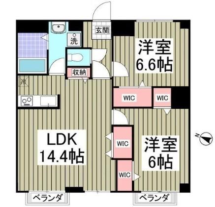 エンデカ東浦和(2LDK/2階)の間取り写真