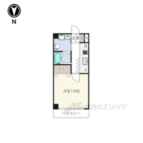 セレブ小若江(1K/2階)の間取り写真
