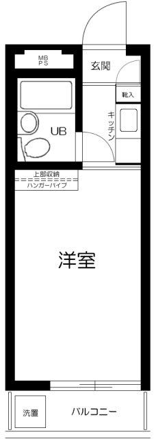 スカイコート池尻(ワンルーム/3階)の間取り写真