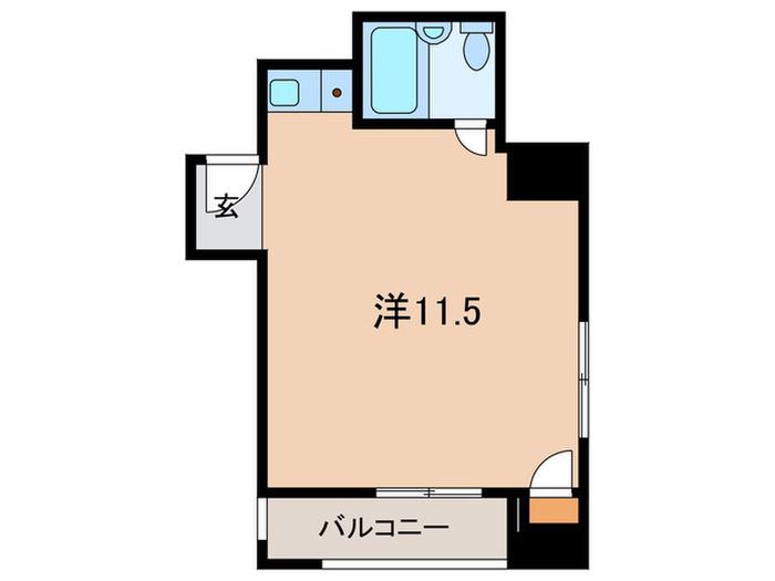ライオンズマンション南青山シドニービル(ワンルーム/8階)の間取り写真