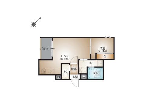 REGALEST-S 古市1(1LDK/2階)の間取り写真