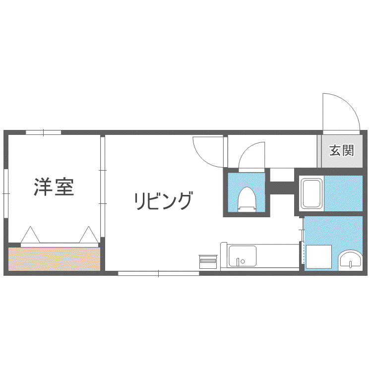 セカンドアベニューA(1LDK/3階)の間取り写真