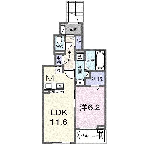 SUNNY MAISON(1LDK/1階)の間取り写真