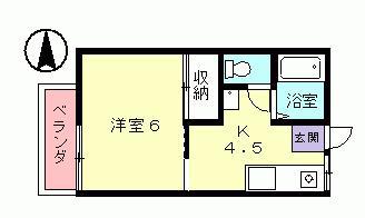 フォーブル川口A・B(1K/2階)の間取り写真