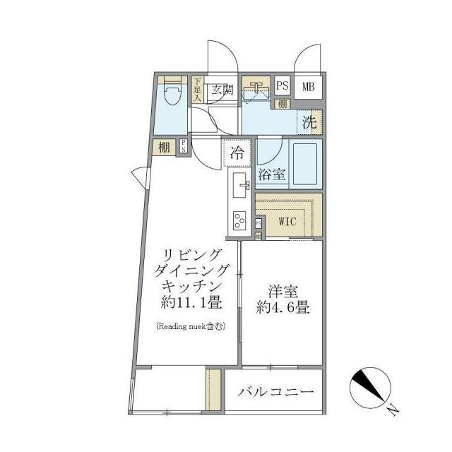 COMPOSITE 大井町 HILLTOP(1LDK/2階)の間取り写真