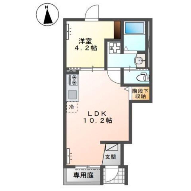 多摩市永山 アパート工事(1LDK/1階)の間取り写真