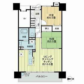 サーパス新町一丁目(2LDK/8階)の間取り写真