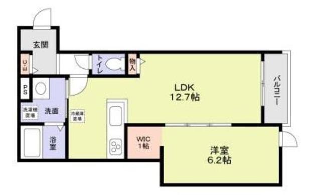 中野区野方4丁目計画(1LDK/1階)の間取り写真