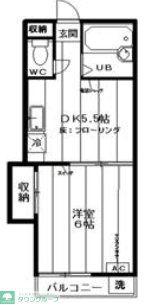 ウェルネス中央(1DK/1階)の間取り写真