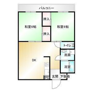 サンハイツI(2DK/3階)の間取り写真