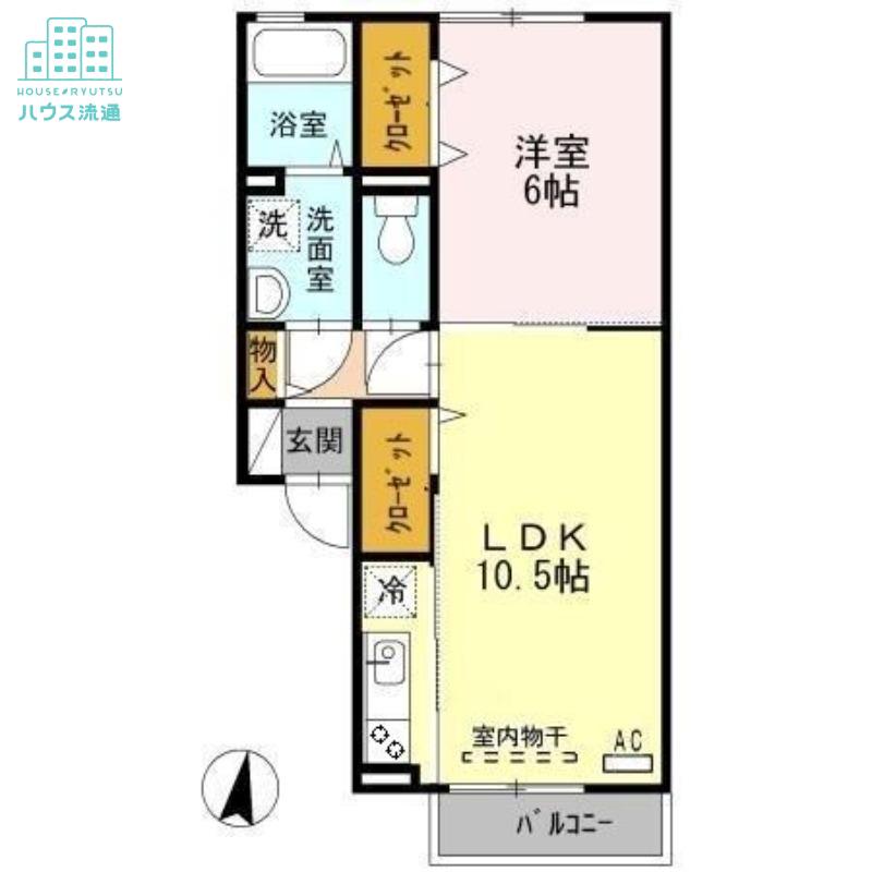 ロイヤルレジデンスA(1LDK/2階)の間取り写真
