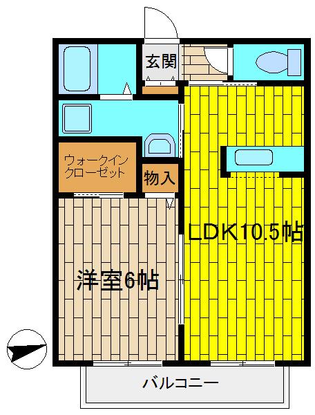 グリーンハーモニー(1LDK/1階)の間取り写真