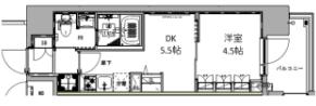 S-RESIDENCE王子NORD(1DK/4階)の間取り写真