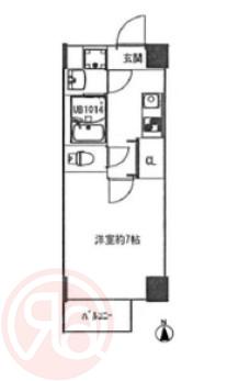 ステイブルコート 弁天町(1K/1階)の間取り写真